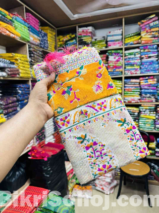 ভাইরাল স্কিন পিন্ড শাড়ি